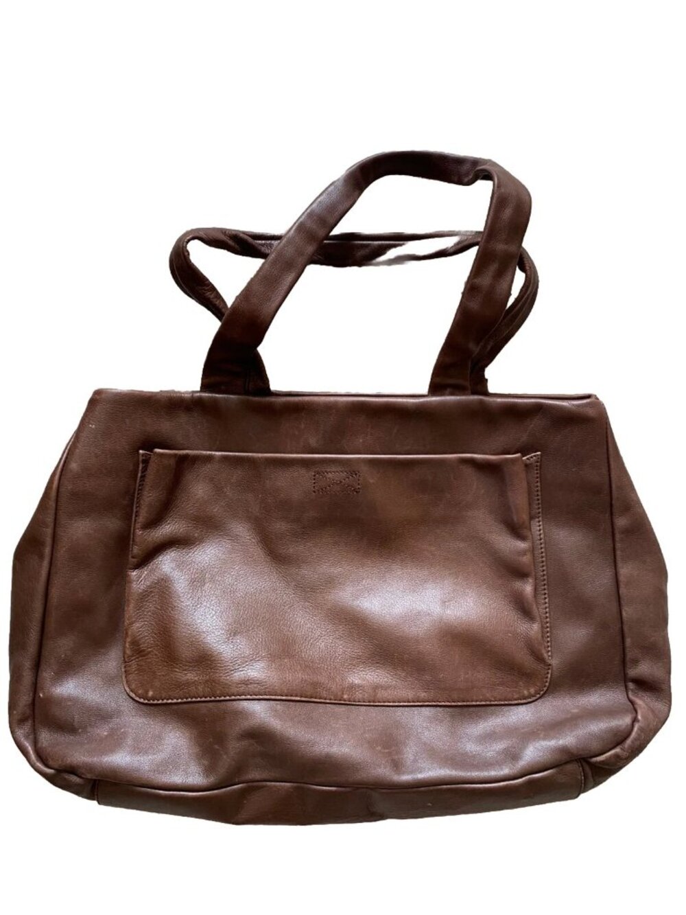 Misses Pick Shoulder Bag Purse Brown Leather Pocketed